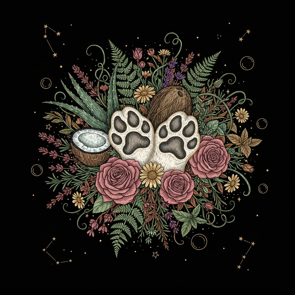 Dog Paws Botanical Cluster — Coloured